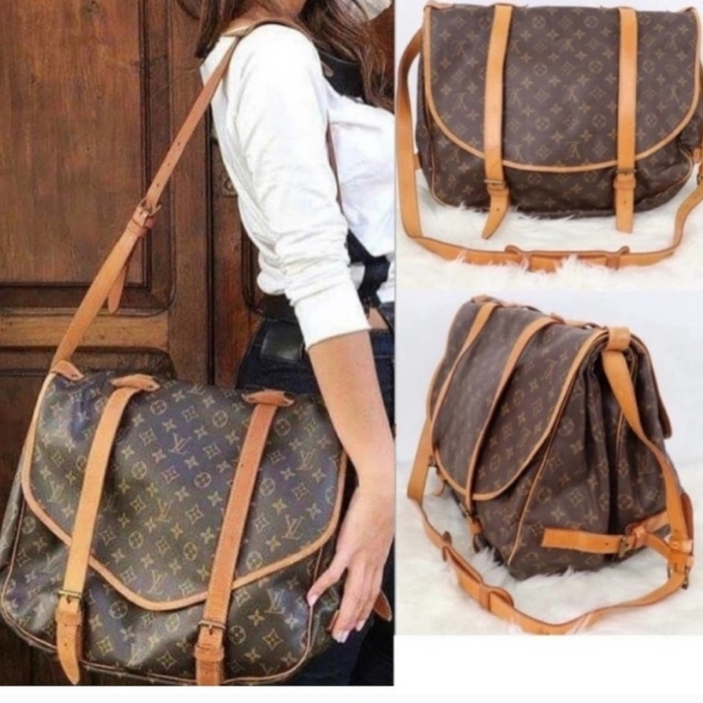 Saumur 43 Crossbody Vintage Authentic Leather XL Bag